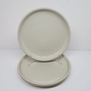 Denby England Set Of 2 Linen 8 3/8" X 1 1/8" Set Of 2 Salad Plates READ DESCRIPT